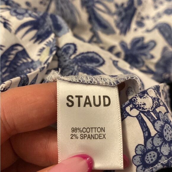 STAUD Chic Blue and White Floral Blouse, XS - Picture 13 of 13